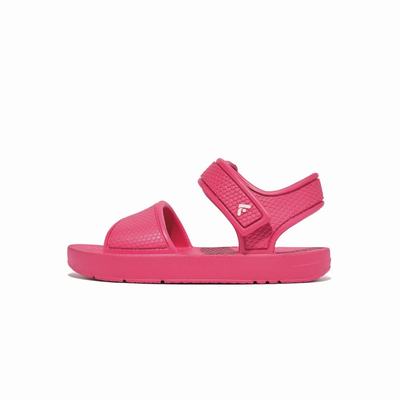 Kids' Fitflop IQUSHION Ergonomic Back-Strap Sandals Pink | Ireland-50387