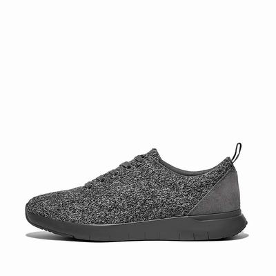 Men's Fitflop FLEXKNIT E01 Merino Wool-Mix Trainers Grey | Ireland-06913