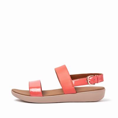 Women's Fitflop BARRA Patent Mix Back-Strap Sandals Coral Pink | Ireland-58624