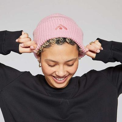 Women's Fitflop BASIC THREADS Merino Wool Knit Beanie Pink | Ireland-07913