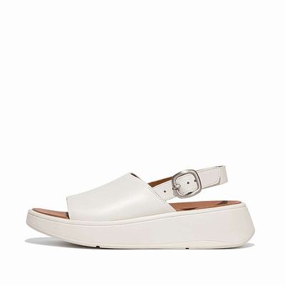 Women's Fitflop F-MODE Leather Flatform Back-Strap Sandals Cream | Ireland-38745