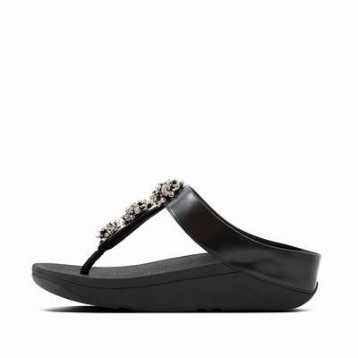 Women's Fitflop GALAXY Toe-Thongs Sandals Black | Ireland-91408