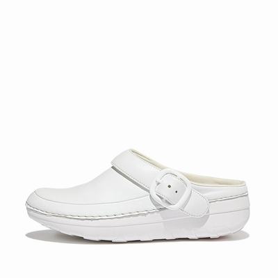Women's Fitflop GOGH PRO Superlight Leather Clogs White | Ireland-34129