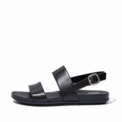 Women's Fitflop GRACIE Leather Back-Strap Sandals Black | Ireland-95174