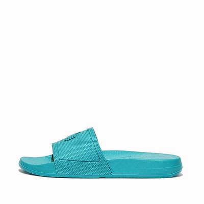 Women's Fitflop IQUSHION Pool Slides Blue | Ireland-17092