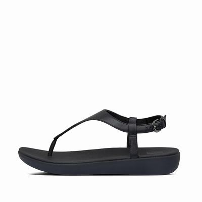 Women's Fitflop LAINEY Leather Back-Strap Sandals Black | Ireland-45901