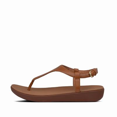 Women's Fitflop LAINEY Leather Back-Strap Sandals Light Brown | Ireland-62198