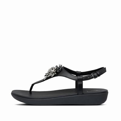 Women's Fitflop LAINEY Under The Sea Back-Strap Sandals Black | Ireland-27649