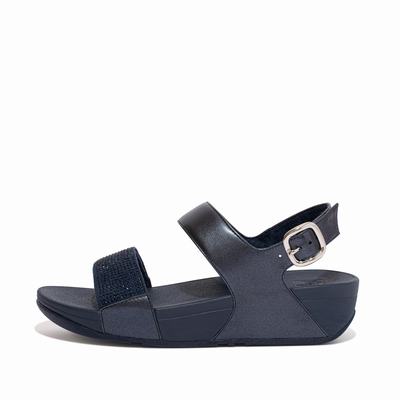 Women's Fitflop LULU Crystal Back-Strap Sandals Navy | Ireland-19842