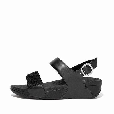 Women's Fitflop LULU Crystal Back-Strap Sandals Black | Ireland-58927