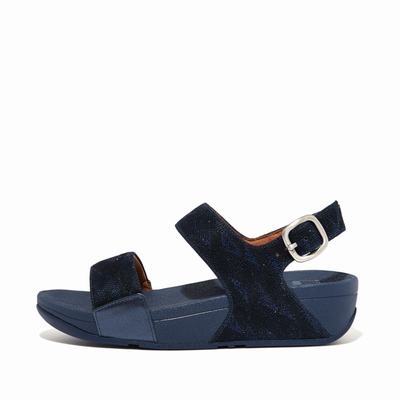 Women's Fitflop LULU Glitz Backstrap Sandals Navy | Ireland-98351