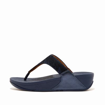 Women's Fitflop LULU Glitz Toe-Post Sandals Navy | Ireland-61537