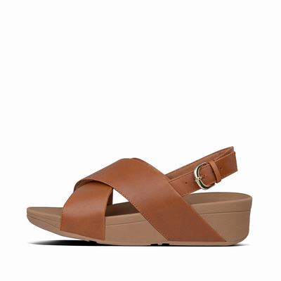 Women's Fitflop LULU Leather Back-Strap Sandals Light Brown | Ireland-98376