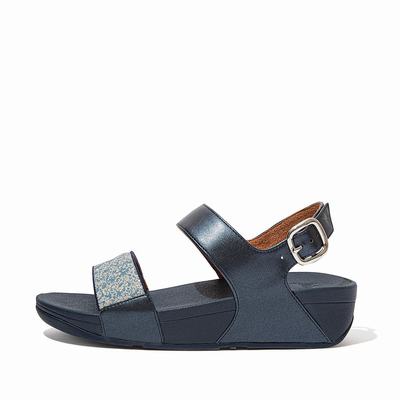 Women's Fitflop LULU Shimmer Back-Strap Sandals Navy | Ireland-01827