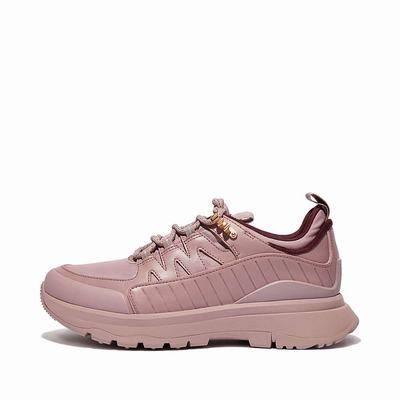 Women's Fitflop NEO-D-HYKER Leather-Mix Walking Trainers Pink | Ireland-82649