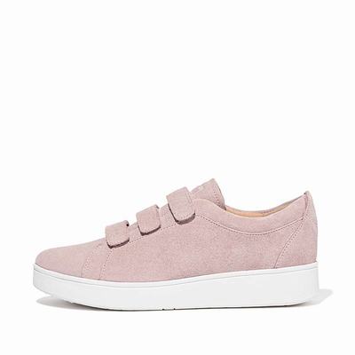 Women's Fitflop RALLY Strap Suede Trainers Pink | Ireland-09518