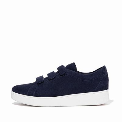 Women's Fitflop RALLY Strap Suede Trainers Navy | Ireland-12705