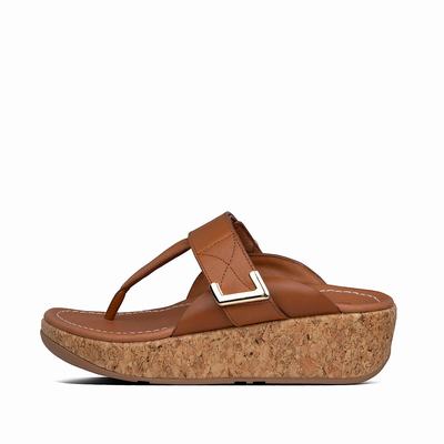 Women's Fitflop REMI Adjustable Leather Sandals Light Brown | Ireland-27943