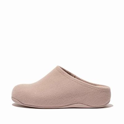 Women's Fitflop SHUV Cushy Felt Clog Slippers Beige | Ireland-30126