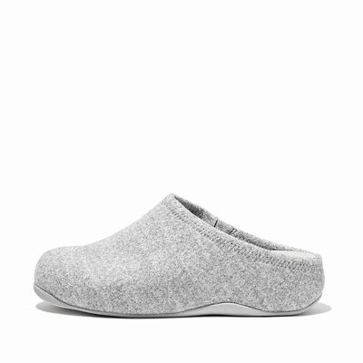 Women's Fitflop SHUV Cushy Felt Clog Slippers Grey | Ireland-57806