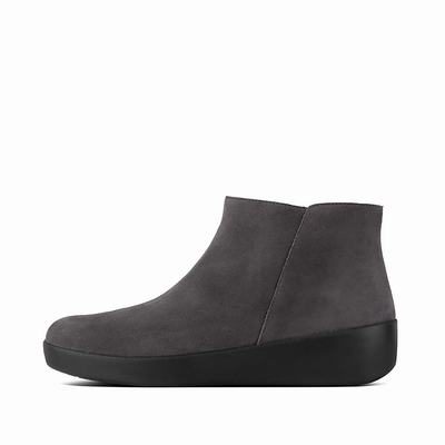 Women's Fitflop SUMI Suede Ankle Boots Grey | Ireland-71854