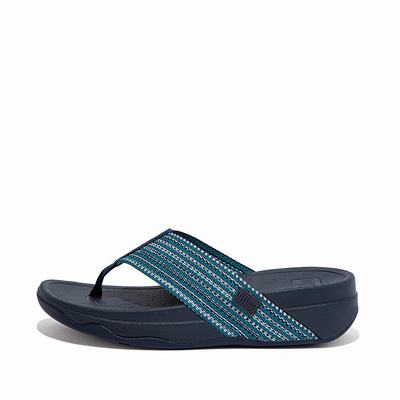 Women's Fitflop SURFA Toe-Post Sandals Blue | Ireland-71842