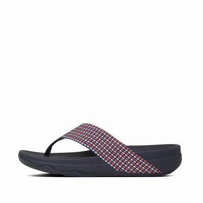 Women's Fitflop SURFA Toe-Post Sandals Navy | Ireland-61540