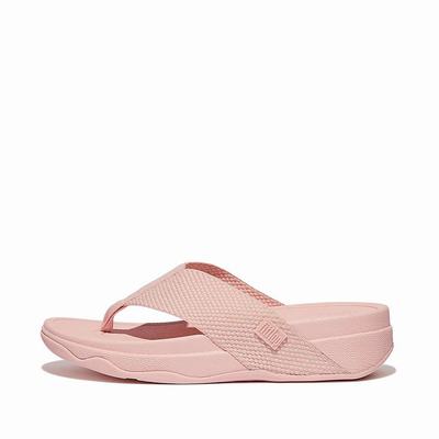 Women's Fitflop SURFA Webbing Toe-Post Sandals Pink | Ireland-97826