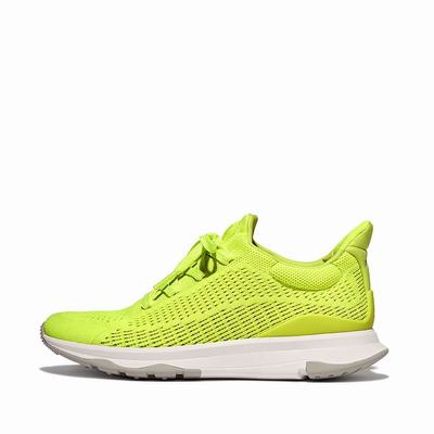 Women's Fitflop VITAMIN FFX Neon Reflective Knit Sports Trainers Yellow | Ireland-72480