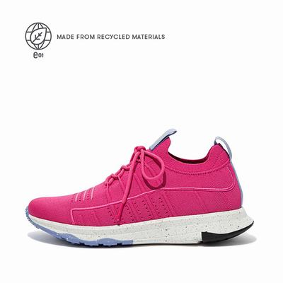 Women's Fitflop VITAMIN FF E01 Knit Sports Trainers Fuchsia Rose | Ireland-10984