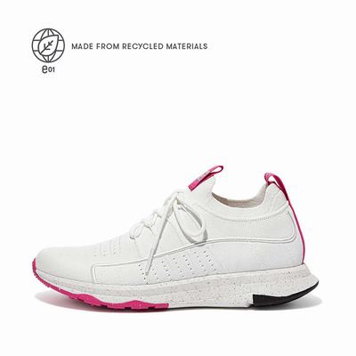 Women's Fitflop VITAMIN FF E01 Knit Sports Trainers White | Ireland-71569