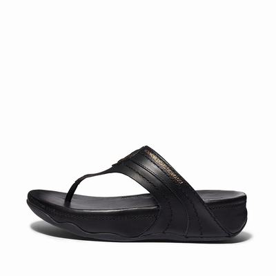 Women's Fitflop WALKSTAR Limited Edition Toe-Post Sandals Black | Ireland-23590