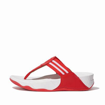 Women's Fitflop WALKSTAR Webbing Toe-Post Sandals Red | Ireland-06213