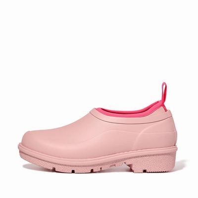 Women's Fitflop WONDERCLOG Neon-Pop Waterproof Rubber Clogs Pink | Ireland-42758