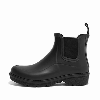 Women's Fitflop WONDERWELLY Chelsea Wellington Boots Black | Ireland-06235