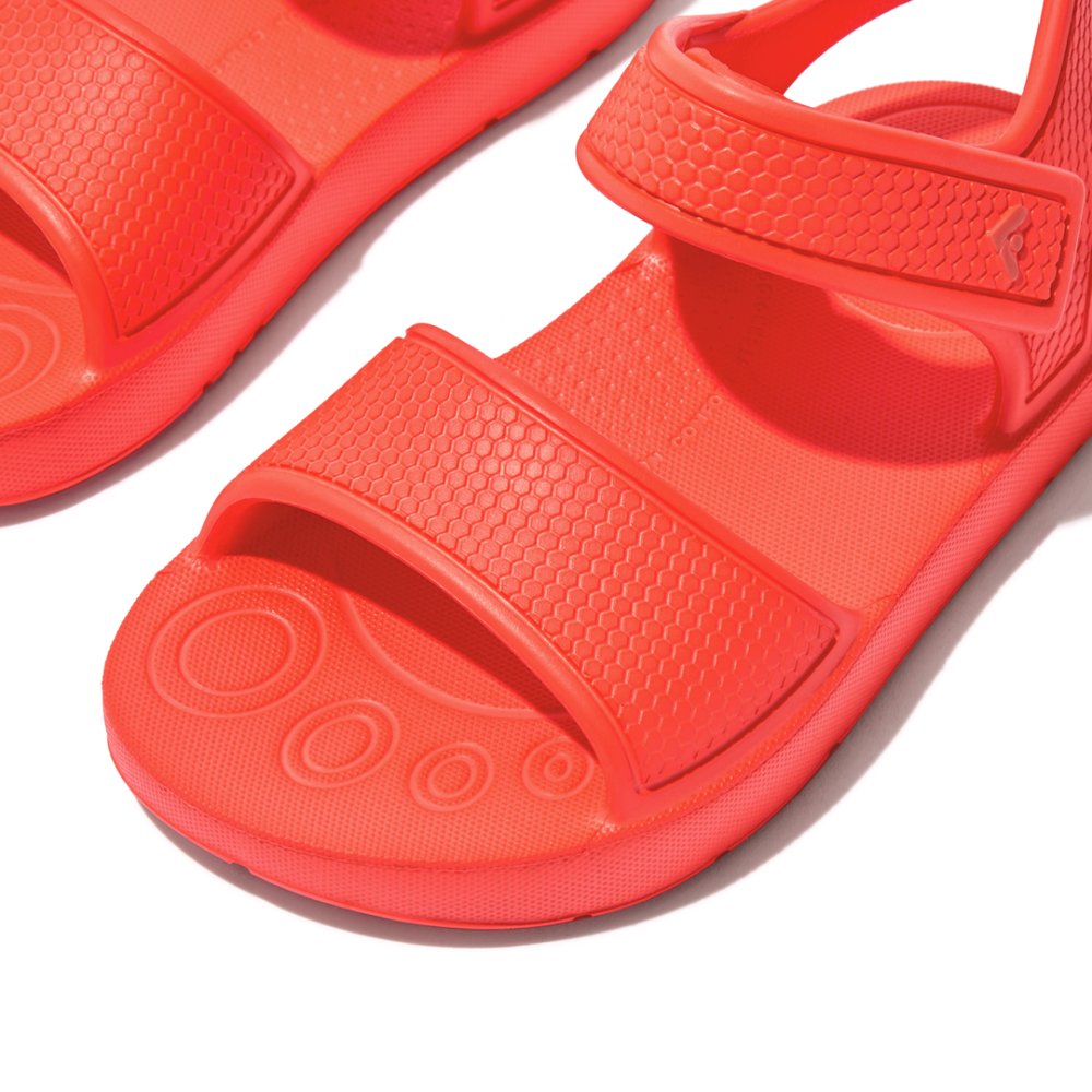 Kids' Fitflop IQUSHION Ergonomic Back-Strap Sandals Orange | Ireland-06321