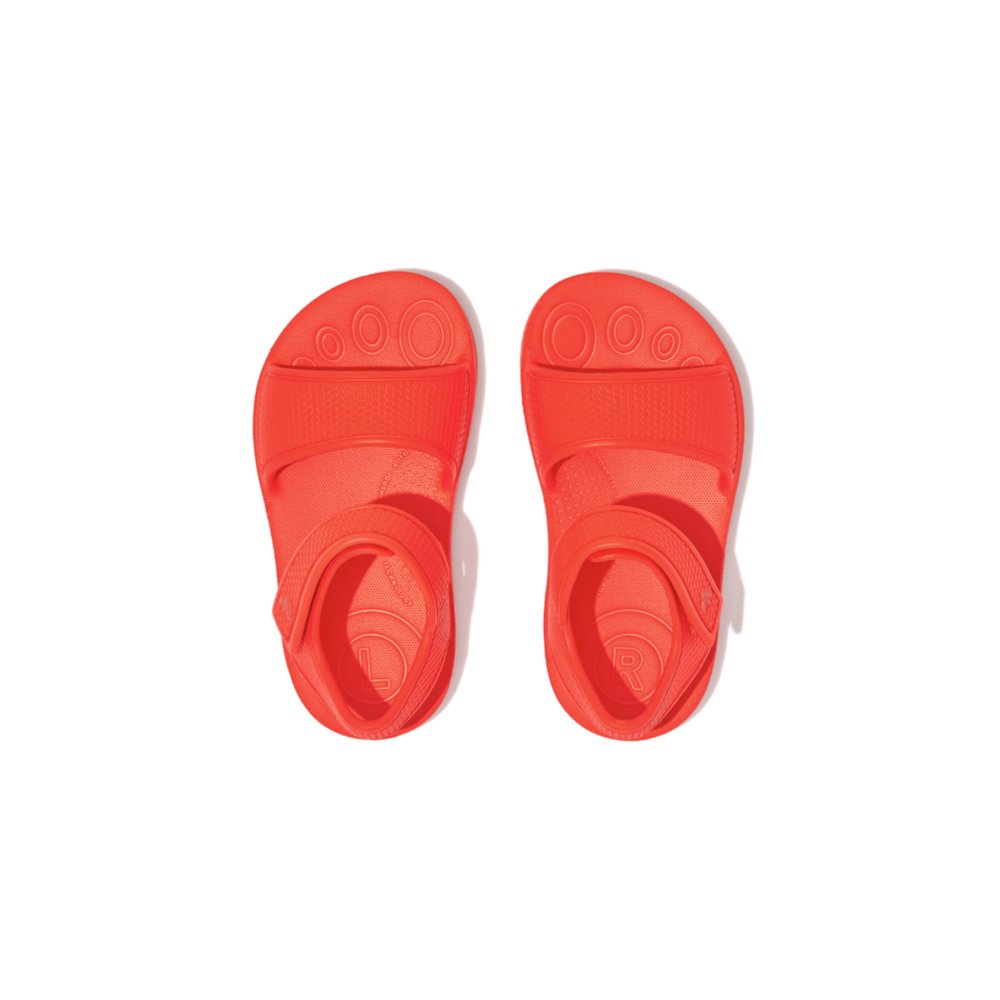 Kids' Fitflop IQUSHION Ergonomic Back-Strap Sandals Orange | Ireland-06321