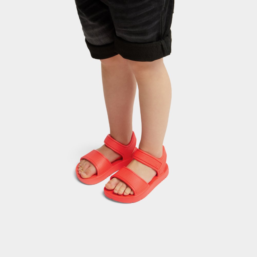 Kids' Fitflop IQUSHION Ergonomic Back-Strap Sandals Orange | Ireland-06321