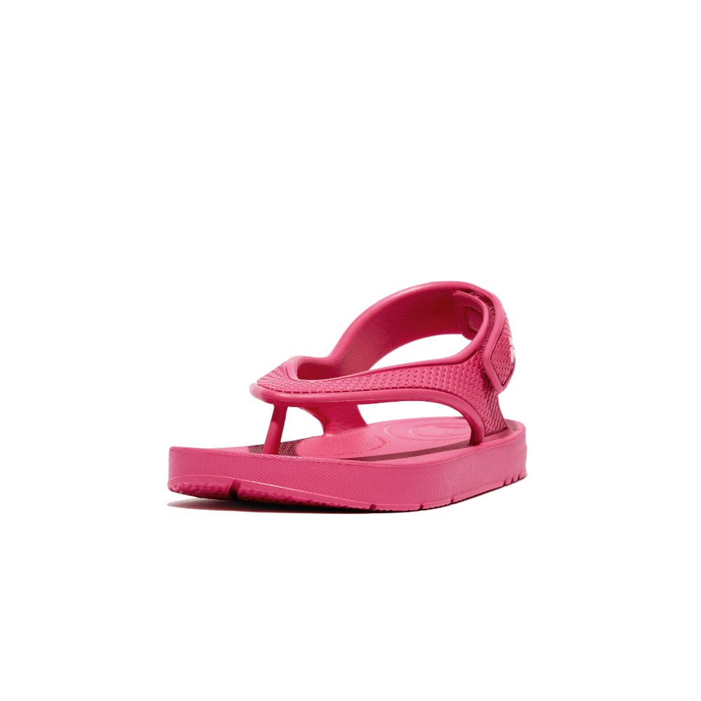 Kids' Fitflop IQUSHION Ergonomic Back-Strap Sandals Pink | Ireland-20487