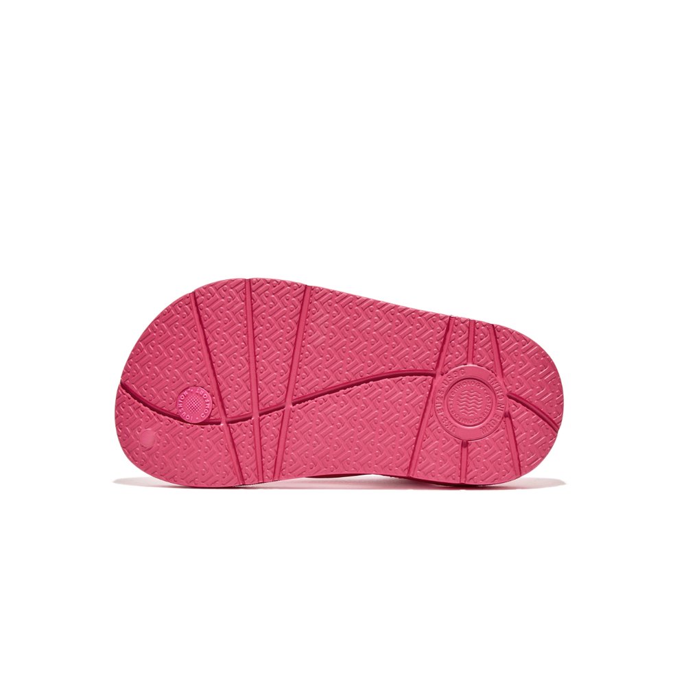 Kids' Fitflop IQUSHION Ergonomic Back-Strap Sandals Pink | Ireland-20487