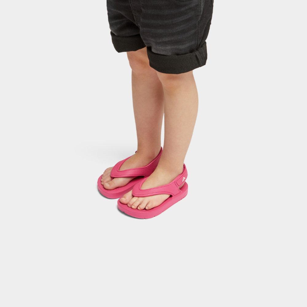 Kids' Fitflop IQUSHION Ergonomic Back-Strap Sandals Pink | Ireland-20487