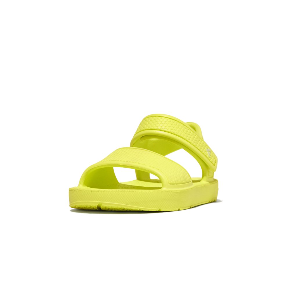 Kids' Fitflop IQUSHION Ergonomic Back-Strap Sandals Yellow | Ireland-29164