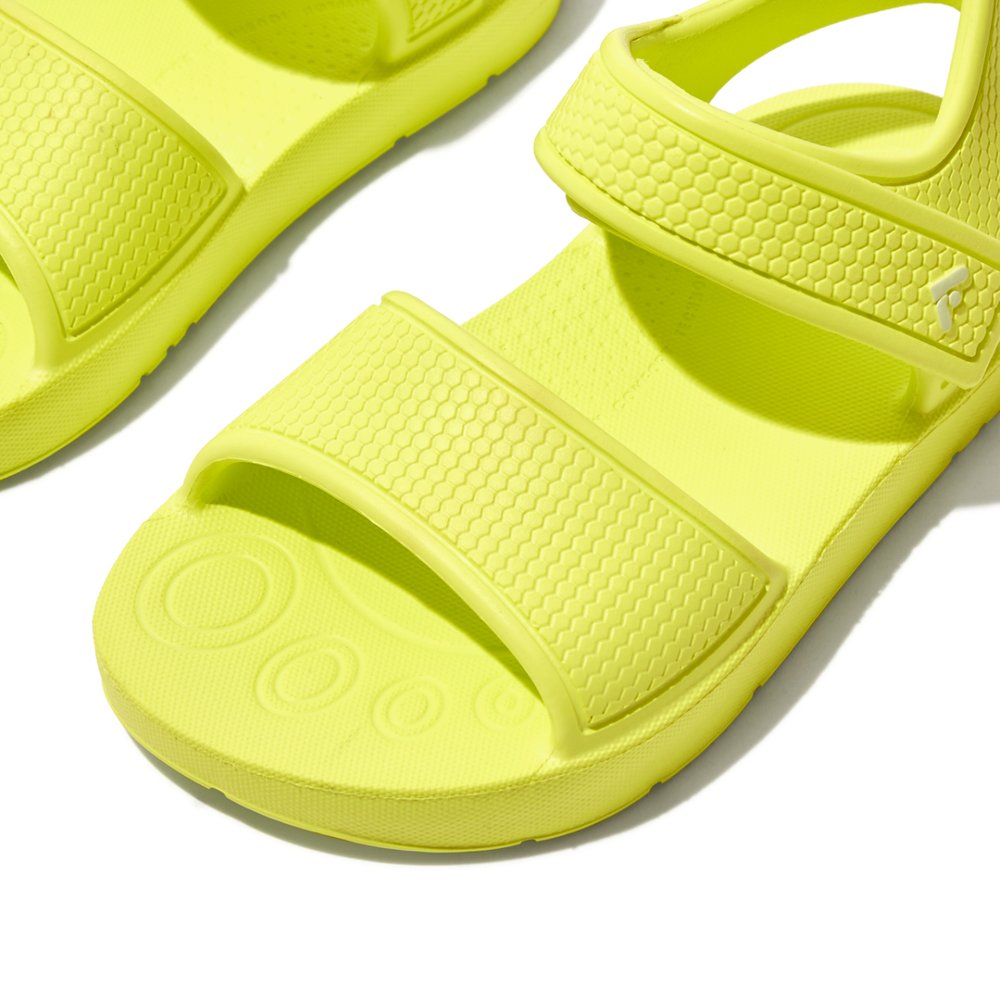 Kids' Fitflop IQUSHION Ergonomic Back-Strap Sandals Yellow | Ireland-29164