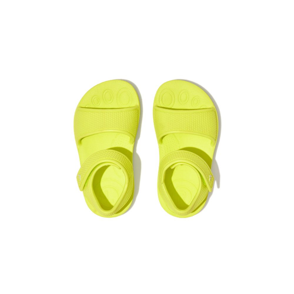 Kids' Fitflop IQUSHION Ergonomic Back-Strap Sandals Yellow | Ireland-29164