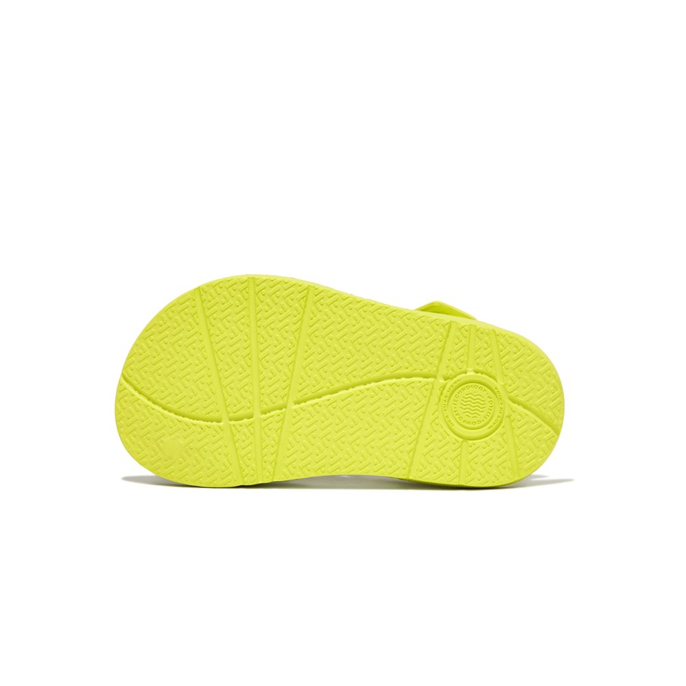 Kids' Fitflop IQUSHION Ergonomic Back-Strap Sandals Yellow | Ireland-29164