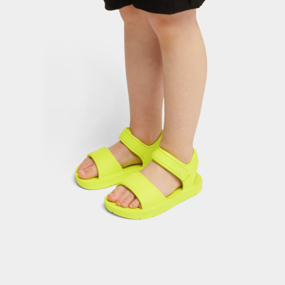 Kids' Fitflop IQUSHION Ergonomic Back-Strap Sandals Yellow | Ireland-29164