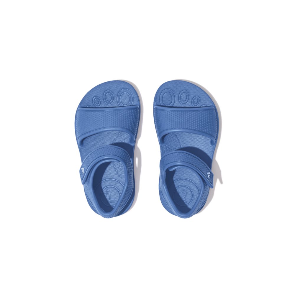 Kids' Fitflop IQUSHION Ergonomic Back-Strap Sandals Blue | Ireland-46219