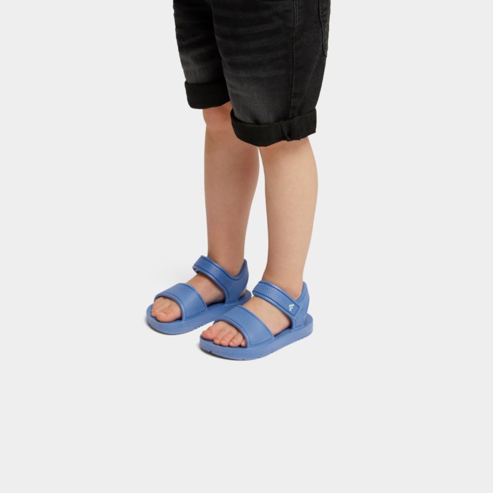 Kids' Fitflop IQUSHION Ergonomic Back-Strap Sandals Blue | Ireland-46219