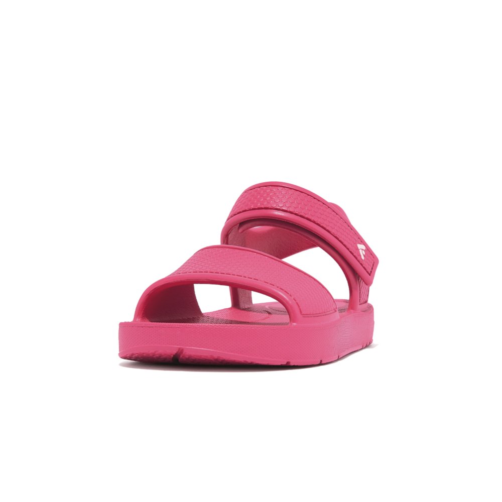 Kids' Fitflop IQUSHION Ergonomic Back-Strap Sandals Pink | Ireland-50387