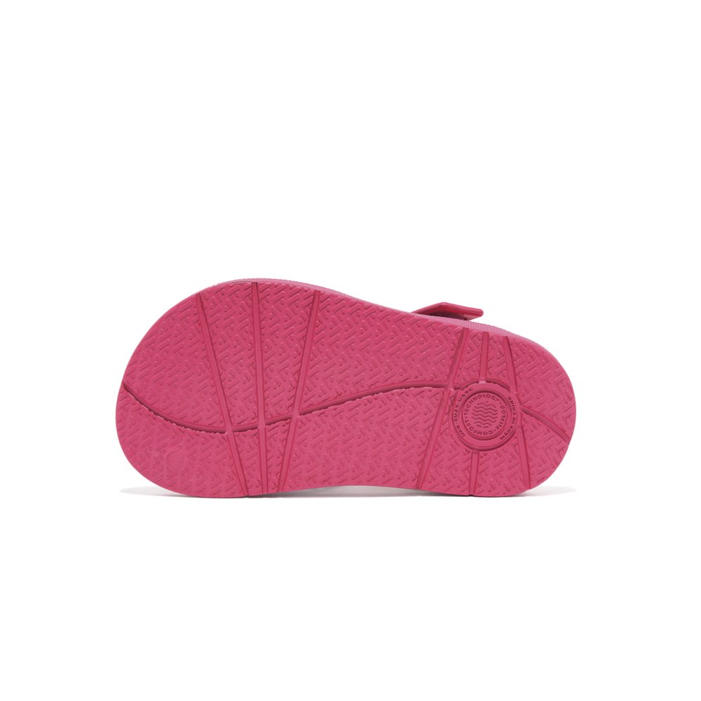 Kids' Fitflop IQUSHION Ergonomic Back-Strap Sandals Pink | Ireland-50387